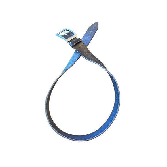 Martin Dingman Black Leather Belt W/ Solid Brass Buckle Made in USA 33 - Picture 1 of 9